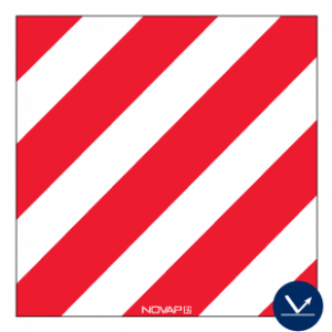 Panneau de signalisation sans œillet - Classe A 480x480mm - hachuré rouge/blanc - Novap