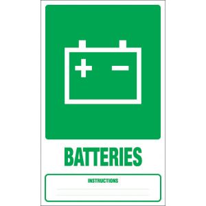 Panneau Dechets batteries - Rigide 330x200mm - 4000671