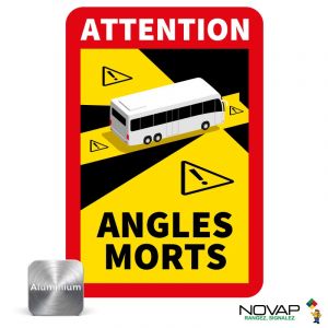 Panneau Angles morts pour bus - Alu 250 x 170 mm - Novap