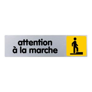 Plaquette de porte Attention à la marche - couleur 170x45mm - 4032603