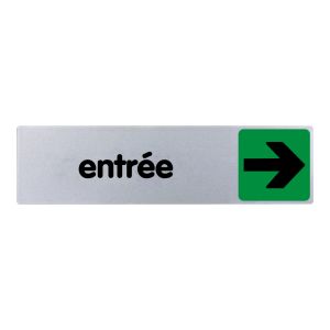 Plaquette de porte Entrée flèche droite - couleur 170x45mm - 4032870