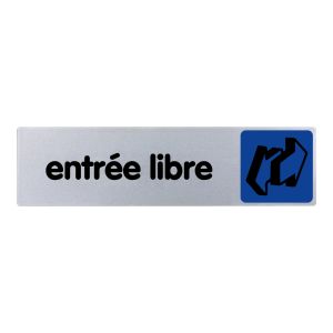 Plaquette de porte Entrée libre - couleur 170x45mm - 4032924