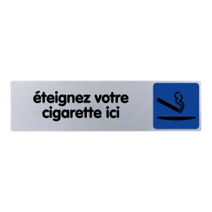 Plaquette de porte Eteignez votre cigarette ici - couleur 170x45mm - 4033044