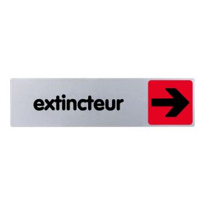 Plaquette de porte Extincteur flèche droite - couleur 170x45mm - 4033068