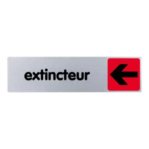 Plaquette de porte Extincteur flèche gauche - couleur 170x45mm - 4033075