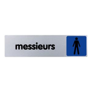 Plaquette de porte Messieurs (texte) - couleur 170x45mm - 4033303