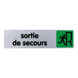 Plaquette de porte Sortie de secours flèche droite - couleur 170x45mm - 4033631