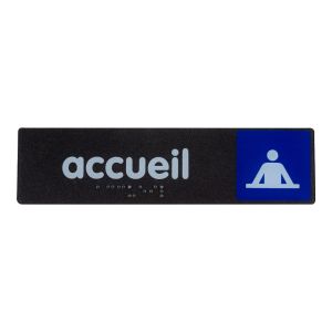 Plaque de porte Accueil - Braille - 170x45mm - Novap