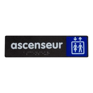 Plaque de porte ascenseur - Braille - 170x45mm - Novap