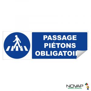 Adhésif Passage Piétons obligatoire - 450x150mm - NOVAP