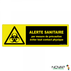 Panneau Alerte sanitaire - Mesure de précaution - haute visibilité - 450x150mm - Novap