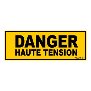 Panneau Danger haute tension - Rigide 330x120mm - 4140643