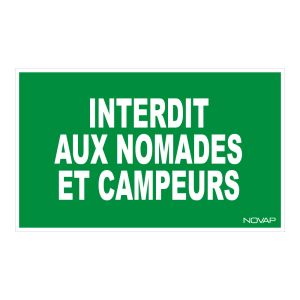 Panneau Interdit aux nomades et campeurs - Rigide 330x200mm - 4160351