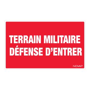 Panneau Terrain militaire défense d'entrer - Rigide 330x200mm - 4160573