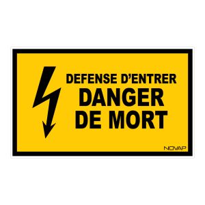 Panneau Défense d'entrer danger de mort - Rigide 330x200mm - 4161204