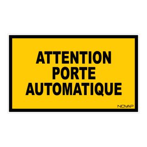 Panneau Attention porte automatique - Rigide 330x200mm - 4161389