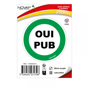 Panneau Oui pub - Vinyle adhésif Ø80mm - 4231396