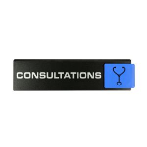 Plaquette de porte Consultations - Europe design 175x45mm - 4260983