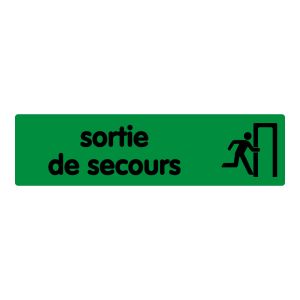 Plaquette de porte Sortie de secours - couleur 170x45mm - 4321387