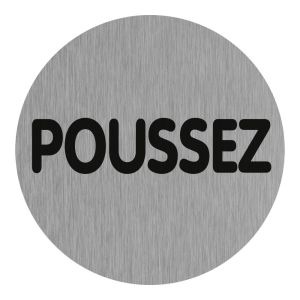 Plaquette de porte Poussez - Aluminium brosse Ø75mm - 4383194