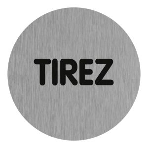 Plaquette de porte Tirez - Aluminium brosse Ø75mm - 4383200