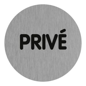 Plaquette de porte Privé - Aluminium brosse Ø75mm - 4383224