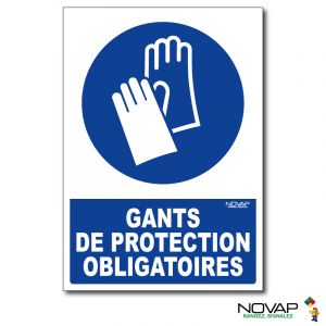 Panneau Gants de protection obligatoires - Rigide A5 - Novap