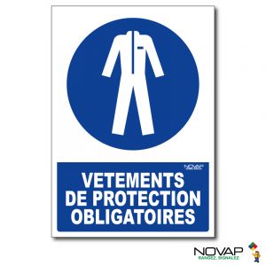 Panneau Vêtements de protection obligatoires - Rigide A5 - Novap