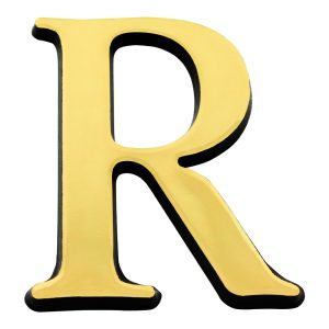 Lettre R en relief autocollant - Or