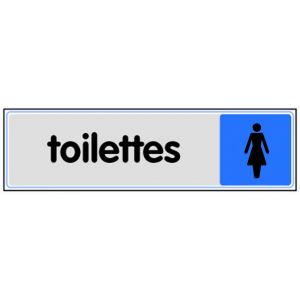 Plaquette de porte Toilettes avec figurine dame - couleur 170x45mm - 4036496