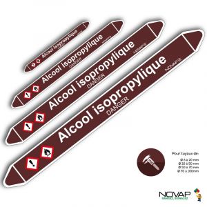 Marqueurs de tuyauterie - Alcool isopropylique - Novap