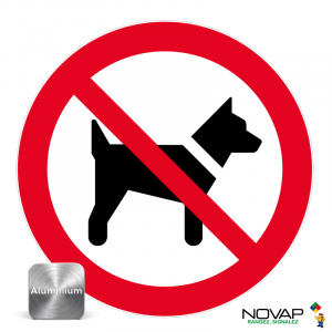 Panneau Aluminium Interdit aux chiens - Novap