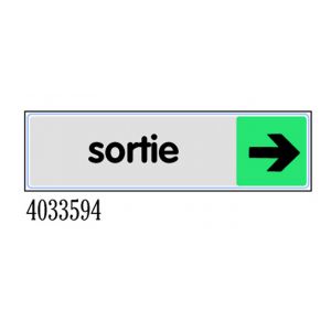 Plaquette de porte Sortie flèche à droite - couleur 170x45mm - 4033594