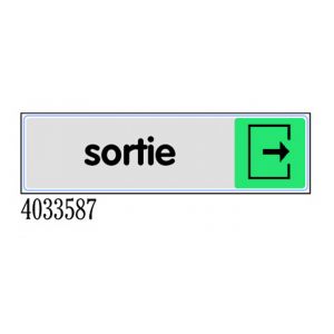 Plaquette de porte Sortie - couleur 170x45mm - 4033587
