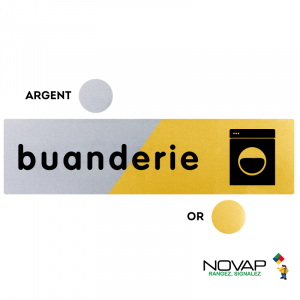 Plaquette buanderie 170x45 - Argent & Or - NOVAP