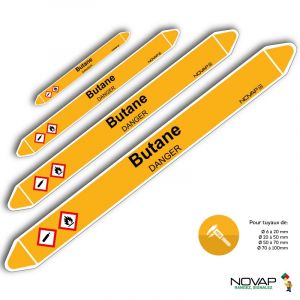 Marqueurs de tuyauterie - Butane - Novap