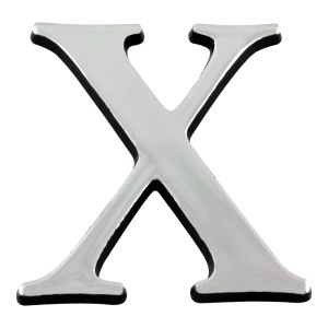 Lettre X en relief autocollant - Argent
