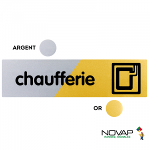 Plaquette Chaufferie 170x45 - Argent & Or - NOVAP