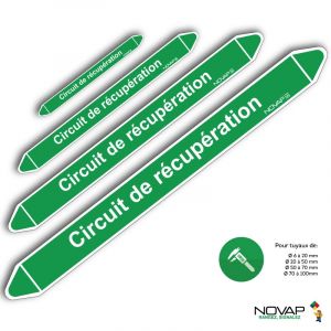 Marqueurs de tuyauterie - Circuit de récupération - Novap