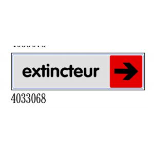 Plaquette de porte Extincteur flèche droite - couleur 170x45mm - 4033068