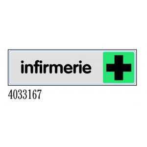 Plaquette de porte Infirmerie - couleur 170x45mm - 4033167
