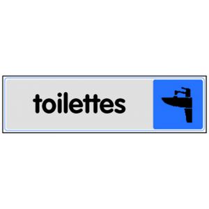 Plaquette de porte Toilettes - couleur 170x45mm - 4034836