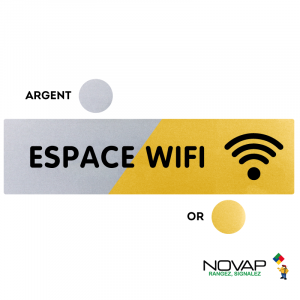 Plaquette espace wifi 170x45 - Argent & Or - NOVAP