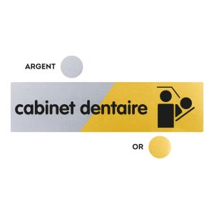 Plaquette cabinet dentaire 170x45 - Argent & Or - NOVAP