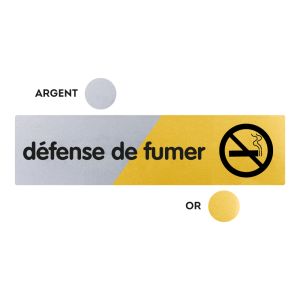 Plaquette Défense de fumer 170x45 - Argent & Or - NOVAP