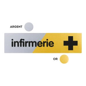 Plaquette Infirmerie 170x45 - Argent & Or - NOVAP
