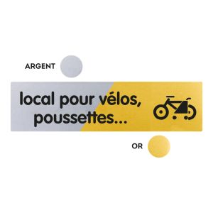 Plaquette Local pour vélos, poussettes 170x45 - Argent & Or - NOVAP