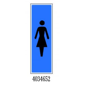 Plaquette de porte Symbole dame vertical - couleur 170x45mm - 4034652