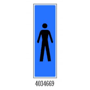 Plaquette de porte Messieur vertical - couleur 170x45mm - 4034669