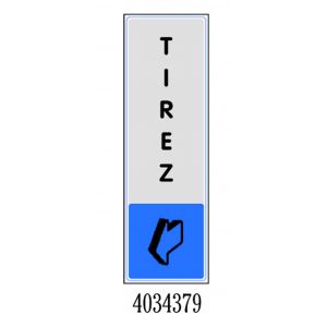 Plaquette de porte Tirez vertical - couleur 170x45mm - 4034379